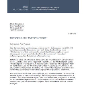 Bewerbungsanschreiben Vorlage 30