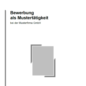 Vorlage / Muster: Bewerbungsdeckblatt Muster