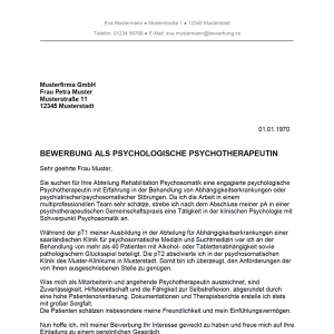 Bewerbung als Psychotherapeut / Psychotherapeutin - Bewerbung.co