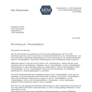 Bewerbungsschreiben Muster 2018