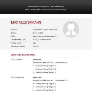 Muster / Vorlage: Lebenslauf-Muster 38