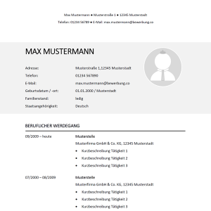Muster / Vorlage: Muster-Lebenslauf 36