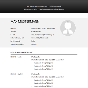 Muster / Vorlage: Muster-Lebenslauf 39