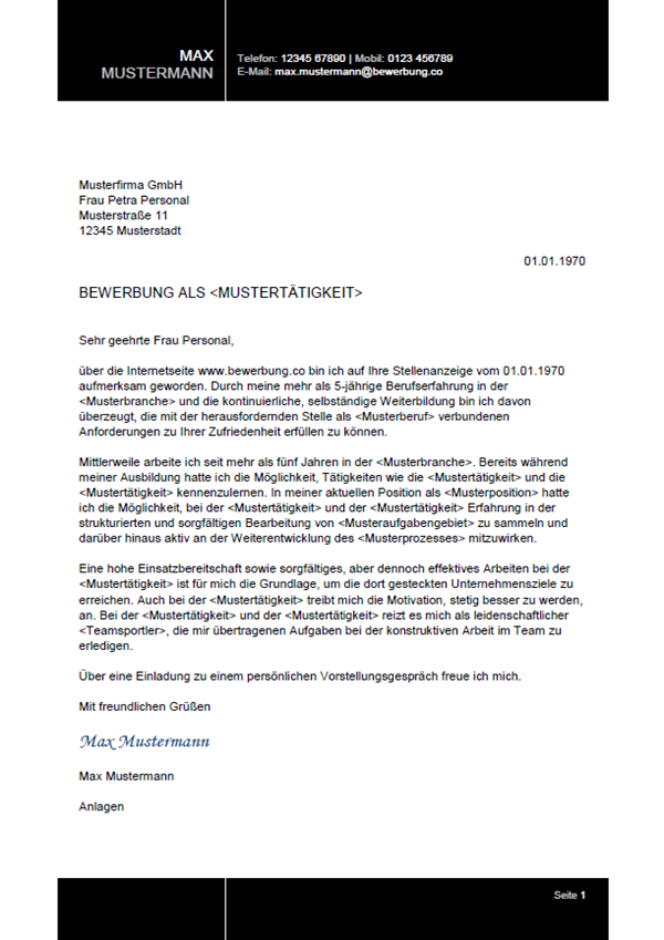 Muster Bewerbungsschreiben Bewerbungsanschreiben Bewerbung co