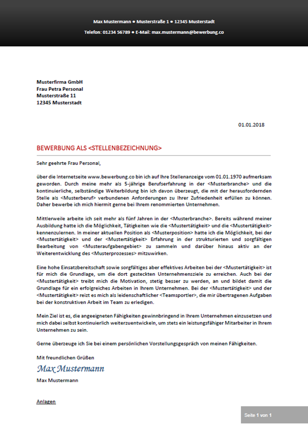 Muster Bewerbung Schreiben Bewerbungsvorlagen ECBOAH Muster Bewerbung Schreiben Bewerbungsvorlagen ECBOAH
