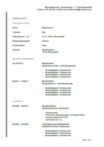 Lebenslauf Muster & Vorlagen für die Bewerbung - Bewerbung.co