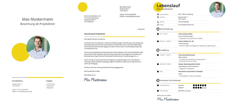 Bewerbungsvorlage modern, dynamisch, frisch