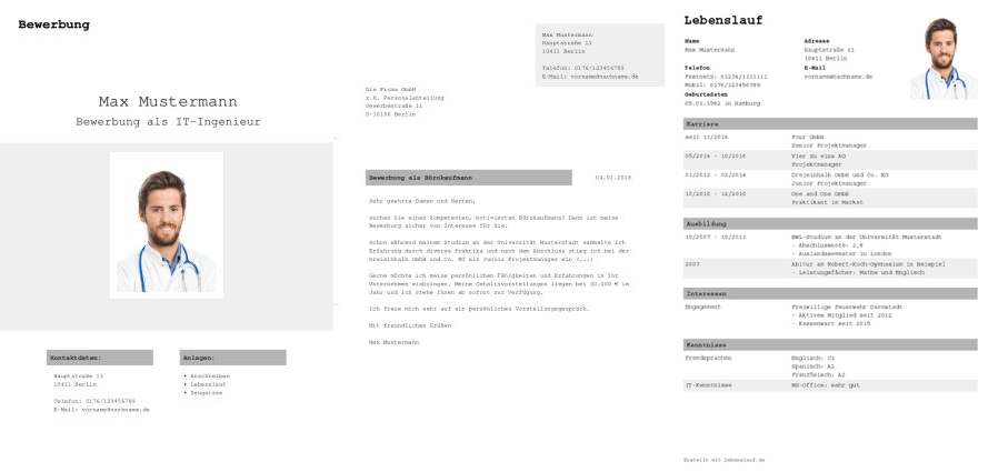 Bewerbungsvorlage Tabellarischer Lebenslauf